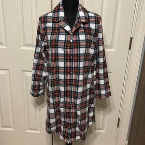 Ink & Ivy Plaid Microfleece Sleep Shirt